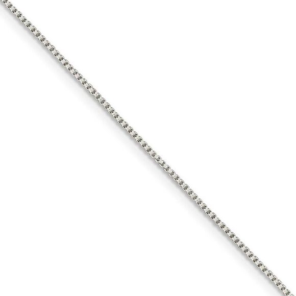 1mm Sterling Silver Solid Round Box Chain Necklace, 20 Inch - Picture 1 of 8